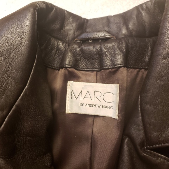 MARC by Andrew Marc Brown Leather Coat - Picture 4 of 8